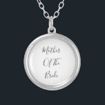 Mother Of The Bride Elegant Classy Gift 2023 Silver Plated Necklace<br><div class="desc">'Mother Of The Bride' printed in beautiful and elegant text,  this is perfect gift or party favor for the mother of the bride. You may personalize by changing the text as you wish.</div>