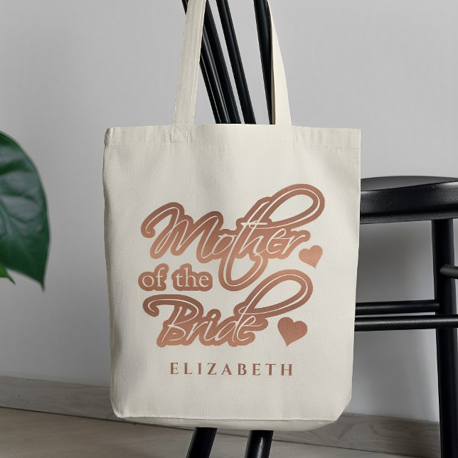 Mother of the Bride Elegant Gold Rose Heart  Tote Bag (Creator Uploaded)