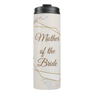 Mother Of The Bride Elegant Leaves Gold Lines Thermal Tumbler