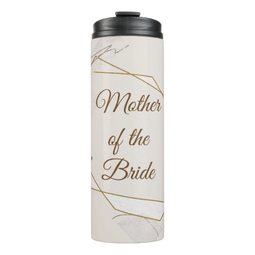 Mother Of The Bride Elegant Leaves Gold Lines Thermal Tumbler