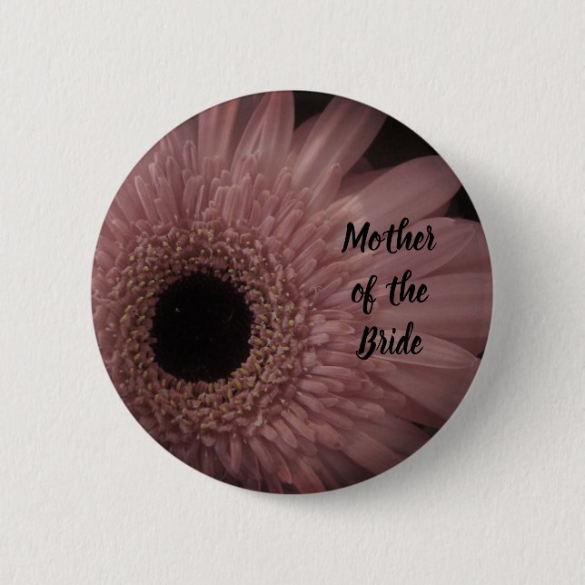 Mother of the Bride Elegant Pale Pink Flower Button (Front)