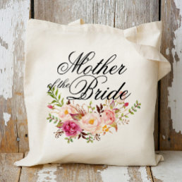 Mother of the Bride Elegant Rustic Floral Tote Bag