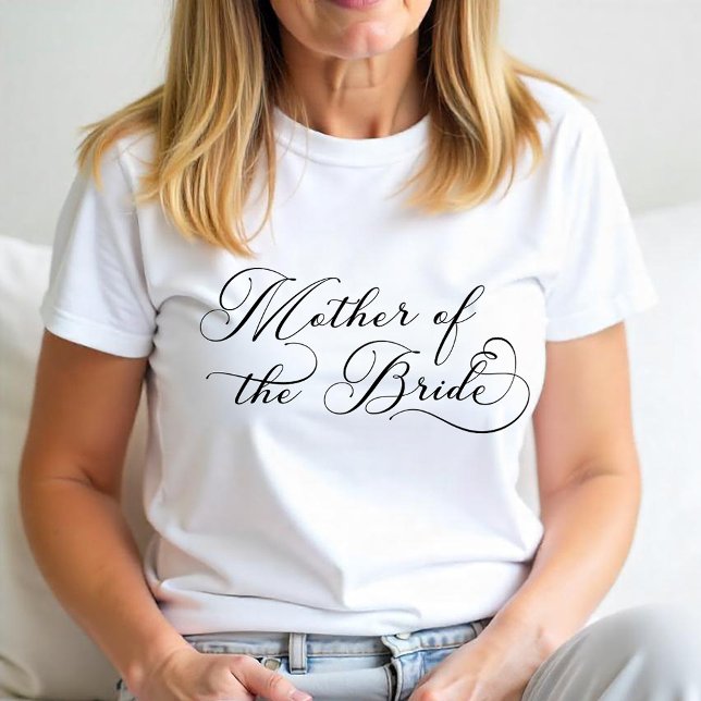 Mother of the Bride – Elegant Script Bridal Party Tri-Blend Shirt (Mother of the Bride Tee)