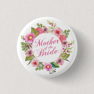 Mother of the Bride Elegant Wedding Pin Button