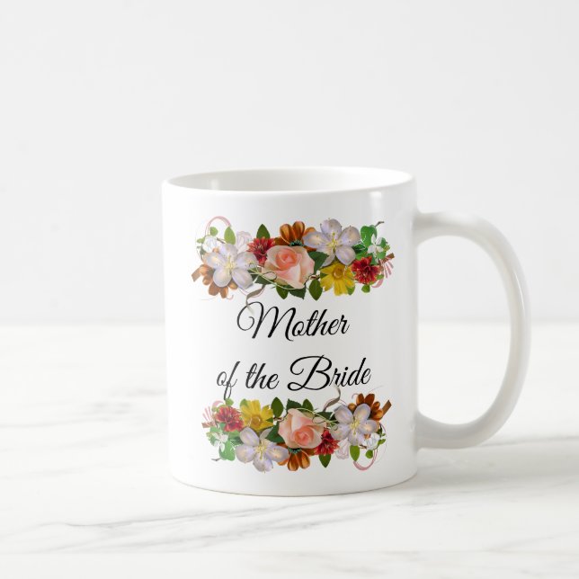 Mother of the Bride  Floral Rose Bouquet Mug (Right)