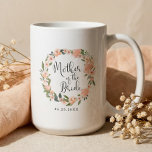Mother Of The Bride Floral Watercolor Wreath Photo Coffee Mug<br><div class="desc">Our elegant watercolor floral wreath photo frame and brush script mother of the bride coffee mug is a perfect gift to give to the mother of the bride. The design features our beautiful hand-drawn watercolor floral wreath photo frame. Add your special photo memory inside the watercolor photo frame. The other...</div>