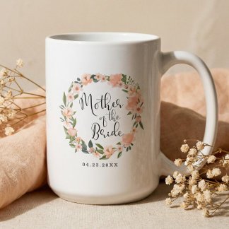Mother Of The Bride Floral Watercolor Wreath Photo Coffee Mug