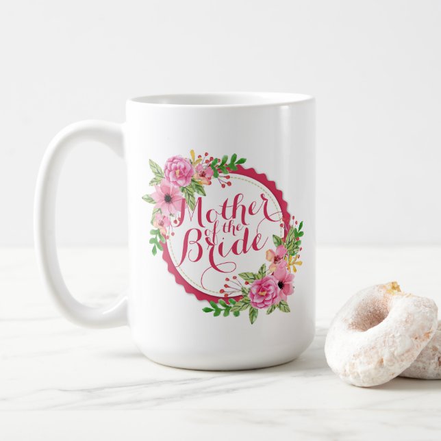 Mother of the Bride Floral Wedding Classic Mug (With Donut)