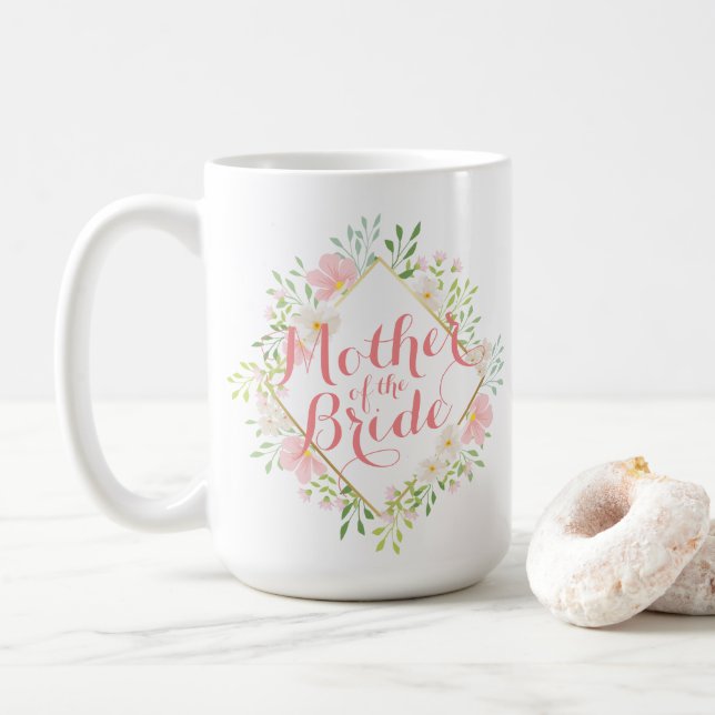 Mother of the Bride Floral Wedding Classic Mug (With Donut)