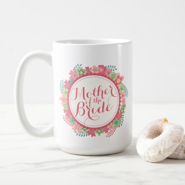 Mother of the Bride Floral Wedding Classic Mug (With Donut)