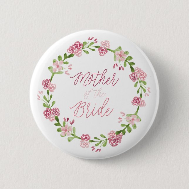 Mother of the Bride Flower Button Pin (Front)
