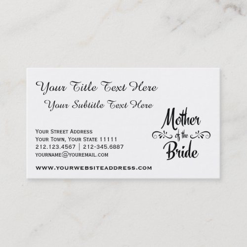Mother of the Bride _ Funny Rehearsal Dinner Business Card