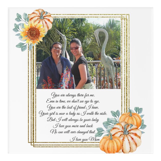 Mother-of-the Bride Gift Photo Fall Wedding Acrylic Print (Front)