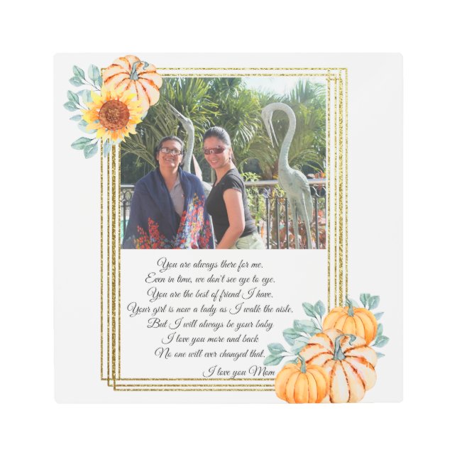Mother-of-the Bride Gift Photo Fall Wedding Metal Print (Front)