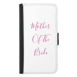 Mother Of The Bride Gift Wedding Favor Pink White Samsung Galaxy S5 Wallet Case