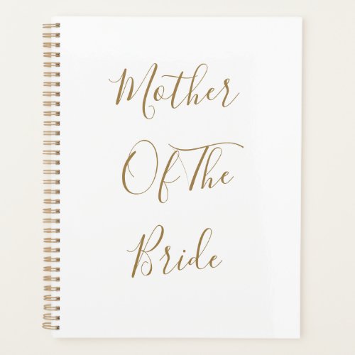Mother Of The Bride Gold White Weddings Gift Favor Planner