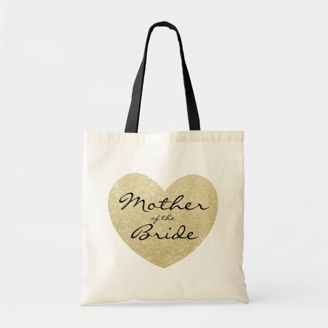 Mother of the Bride Golden heart Customize Tote Bag (Front)