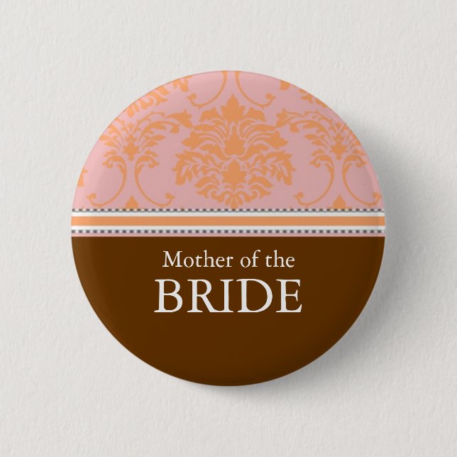 Mother of the Bride / Groom damask Button (Front)