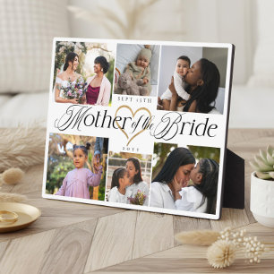 Mother of the Bride Heart Then Now Photo Collage Plaque