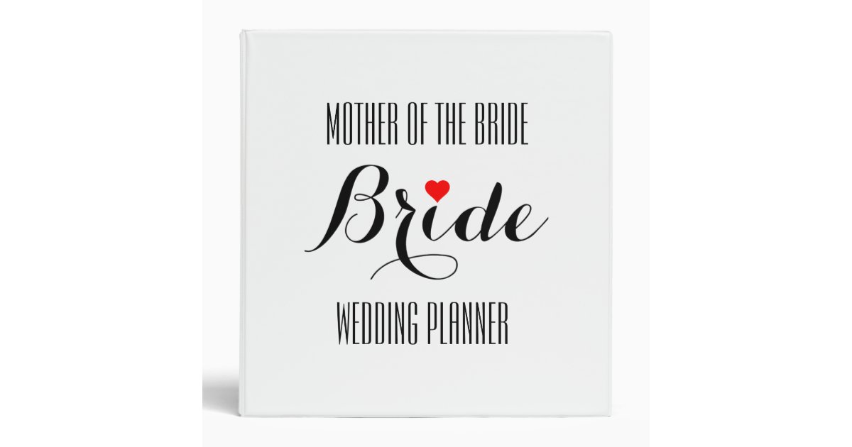 Mother of the Bride Heart Wedding Planner Binder | Zazzle