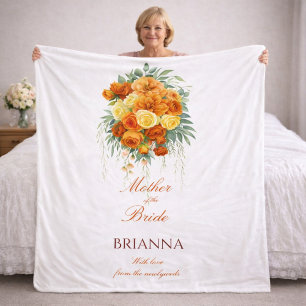 Mother of the Bride Hot Red Roses Wedding Gift Fleece Blanket