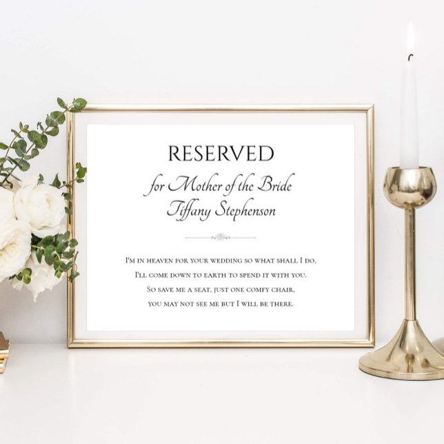 Mother of the Bride I'm In Heaven For Your Wedding Poster (Creator Uploaded)