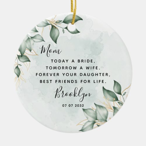 Mother of the Bride Keepsake  Ceramic Ornament