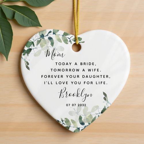 Mother of the Bride Keepsake   Ceramic Ornament