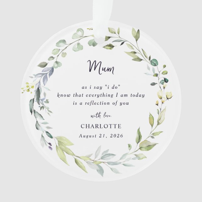 Mother Of The Bride Keepsake Ornament (Front)