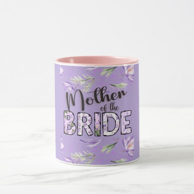 Mother of the Bride Lavender Crocus Personalized Mug (Center)