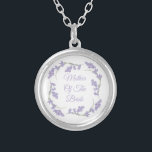 Mother of the Bride Lavender Floral Wreath Silver Plated Necklace<br><div class="desc">Mother of the Bride Lavender Floral Wreath Locket Necklace</div>
