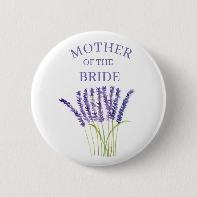Mother of the bride Lavender Herb watercolor Button (Front)
