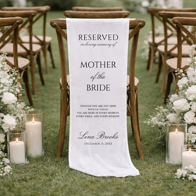 Mother Of The Bride Linen Wedding Memorial Banner Short Table Runner (Creator Uploaded)