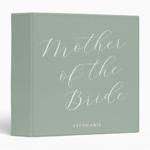 Mother of the Bride Minimalist Custom Sage Green 3 Ring Binder