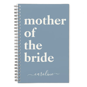 Mother of the Bride Minimalist Modern Custom Blue Notebook