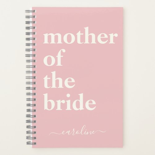 Mother of the Bride Minimalist Modern Custom Pink Notebook