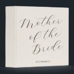 Mother of the Bride Minimalist Personalized Ivory 3 Ring Binder<br><div class="desc">Mother of the Bride Minimalist Personalized 3 Ring Binder in Ivory Cream</div>