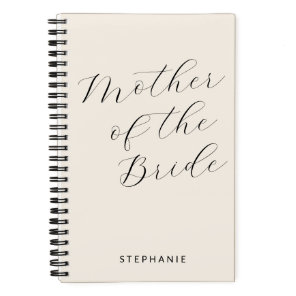 Mother of the Bride Minimalist Personalized Ivory Notebook