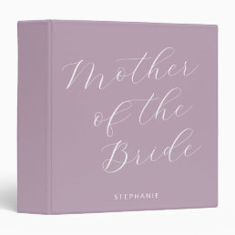 Mother of the Bride Minimalist Personalized Lilac 3 Ring Binder