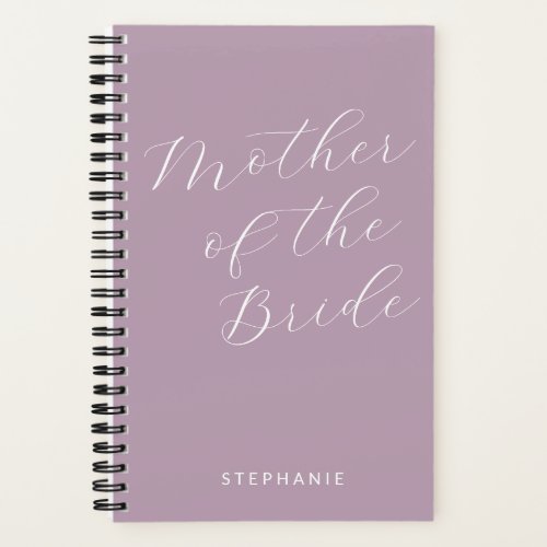 Mother of the Bride Minimalist Personalized Lilac Notebook