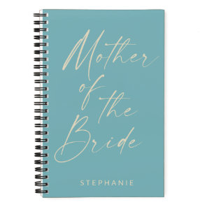 Mother of the Bride Minimalist Personalized Teal  Notebook
