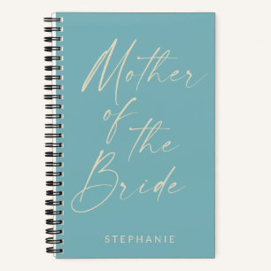 Mother of the Bride Minimalist Personalized Teal  Notebook