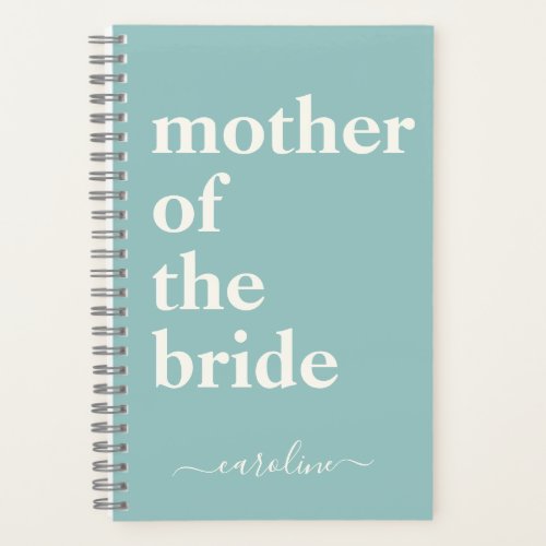 Mother of the Bride Modern Custom Eggshell Blue Notebook