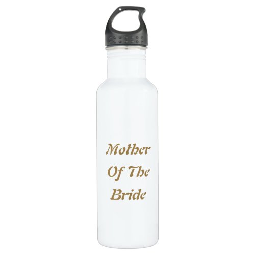 Mother Of The Bride Mom Gold White Gift Favor Stainless Steel Water Bottle