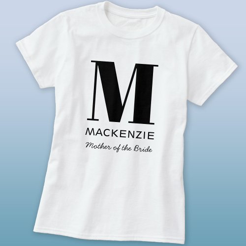 Mother of the Bride Monogram Name T_Shirt