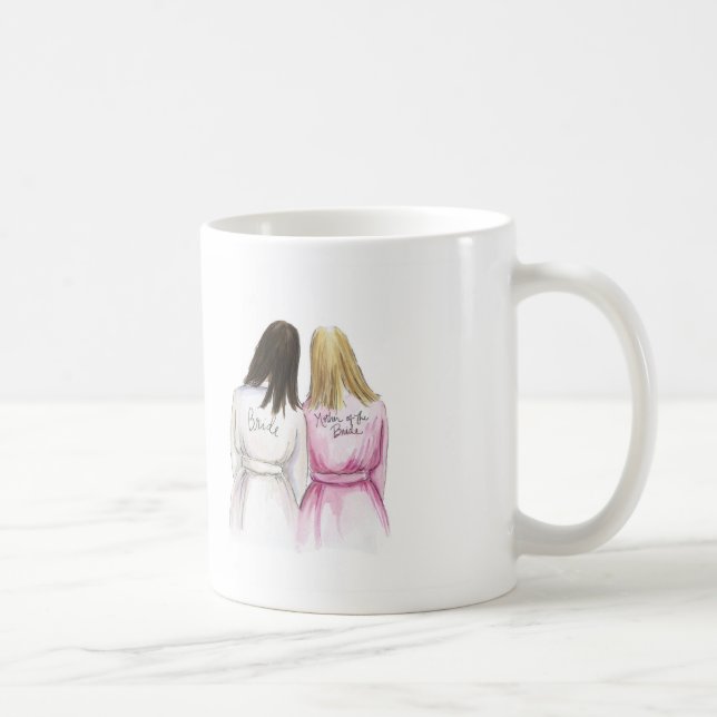 Mother of the Bride Mug Dark Br Bride Blonde Mom (Right)