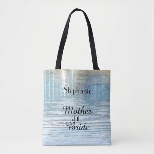 Mother of the Bride Name Blue Abstract Water Tote Bag