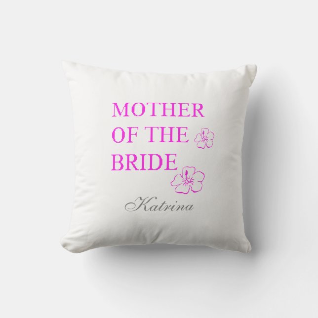 Mother Of The Bride Name Monogram Weddings Floral Outdoor Pillow (Front)