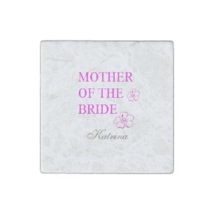 Mother Of The Bride Name Monogram Weddings Floral Stone Magnet
