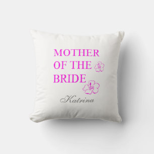 Mother Of The Bride Name Monogram Weddings Floral Throw Pillow